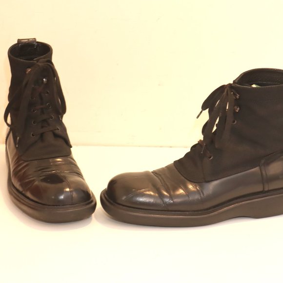 GUCCI Black Leather Combat Boots size 10D main image 7